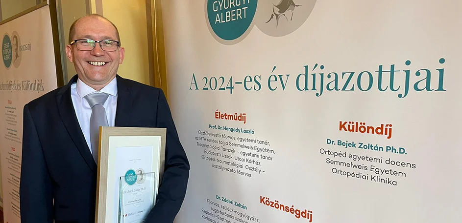 Dr. Bejek Zoltán PhD elnyerte a Szent-Györgyi Albert Orvosi Díj különdíját